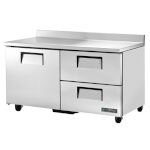True TWT-60D-2-HC - Work Top Refrigerator, two-section, (1) solid door, (2) shelves, (2) drawers